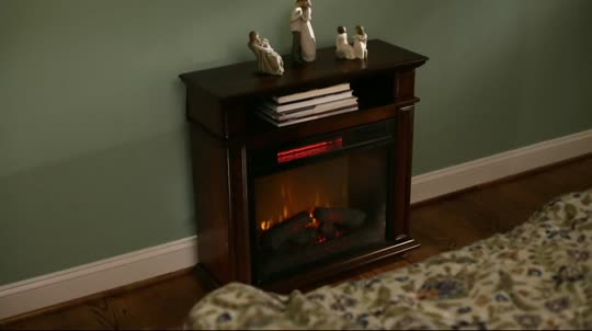 Duraflame 23 Rolling Mantel Heater With Media Storage Shelf