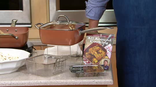 Copper Chef 9.5 Square Pan with Lid, Fry Basket, Steam Rack & Recipes on  QVC 